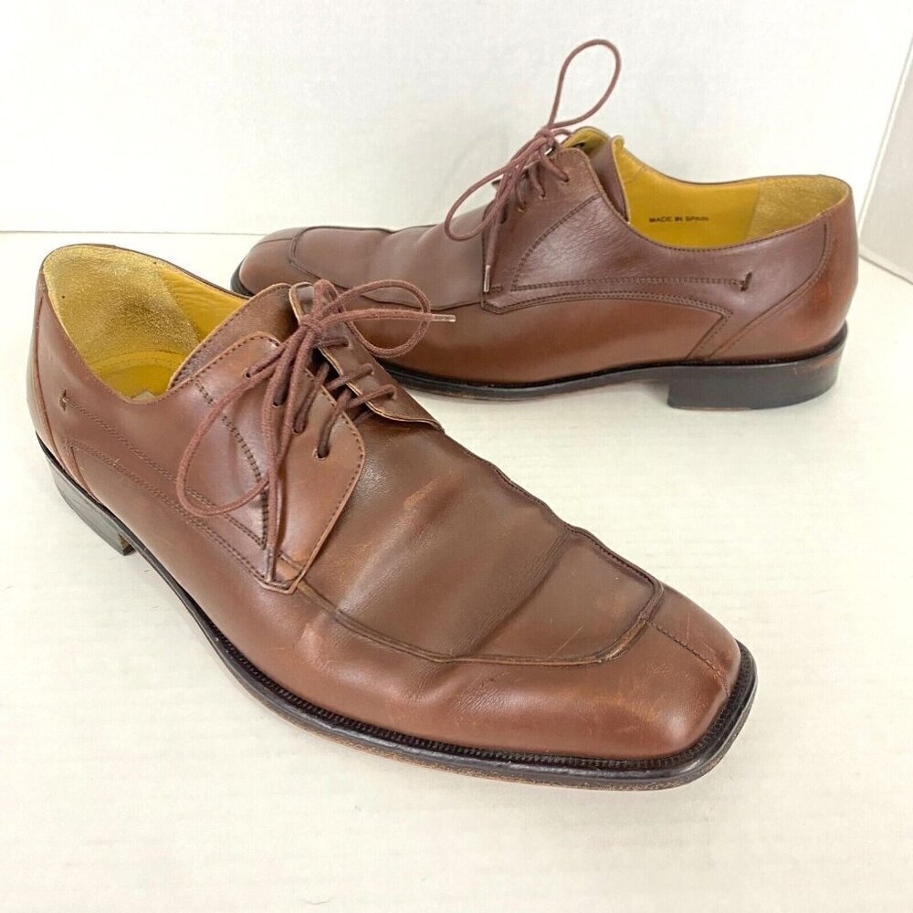 MEZLAN "Columbus" Brown Leather Oxford Dress Shoes Mens Sz 8 M Spain Lace Up 8M